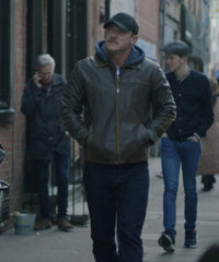 5lbs of Pressure Luke Evans Brown Leather Jacket