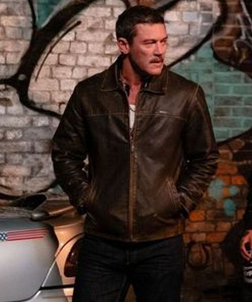 5lbs of Pressure Luke Evans Brown Leather Jacket