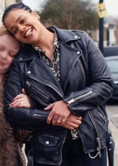 Lydia West Big Mood Leather Black Jacket