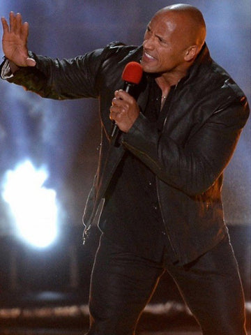 MTV Movie Awards Dwayne Johnson Black Leather Jacket
