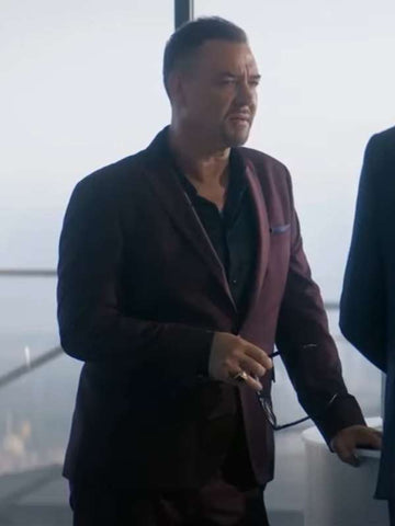 Man with No Past 2025 Marton Csokas Maroon Suit