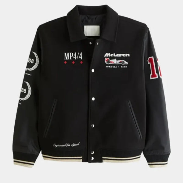 McLaren Varsity Black Bomber Jacket