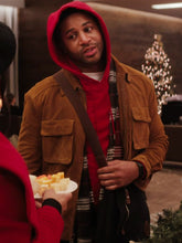 Meet Me Next Christmas 2024 Devale Ellis Suede Leather Jacket