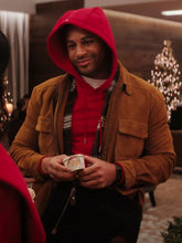 Meet Me Next Christmas 2024 Devale Ellis Suede Leather Jacket