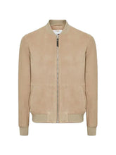 Mens Brown Suede Bomber Jacket