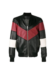 Men Chevron Stripe Bomber Jacket