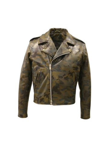 Men Modern Camouflage Leather Jacket
