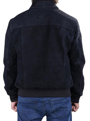 Ralph Bomber Black Suede Leather Jacket