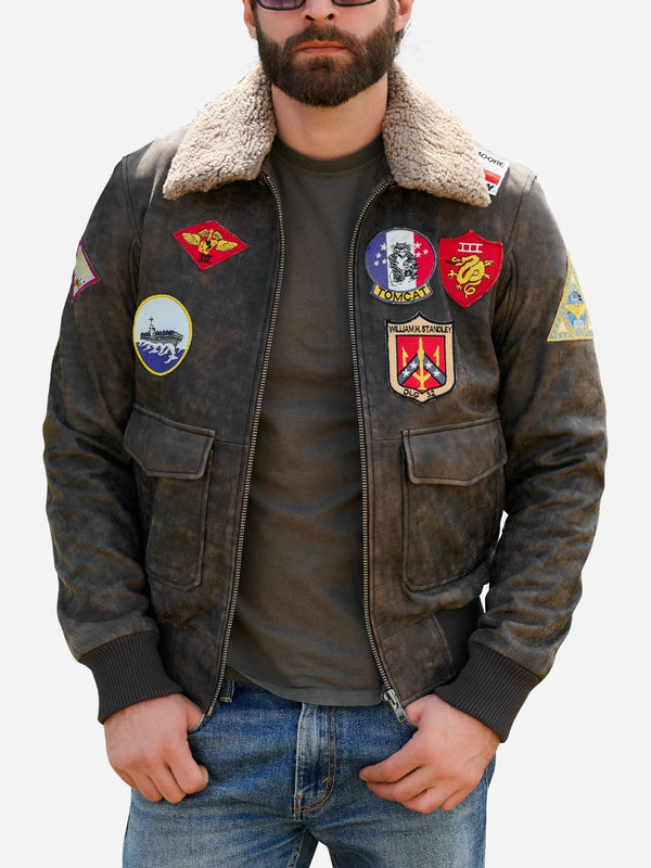 Carlos Vintage Leather Flight Jacket