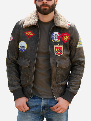 Carlos Vintage Leather Flight Jacket