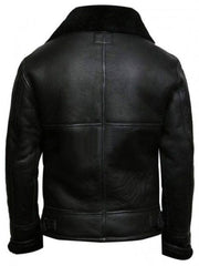 Men Stylish Black Leather Aviator Jacket
