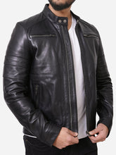 Mason Cafe Racer Genuine Black Leather Jacket
