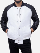 Men’s Leather Sleeves Wool Blended Varsity Baseball Letterman Jacket
