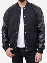 Men’s Leather Sleeves Wool Blended Varsity Baseball Letterman Jacket