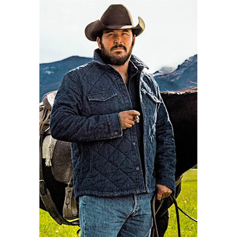 Rip Wheeler Yellowstone Blue Quilted Jacket