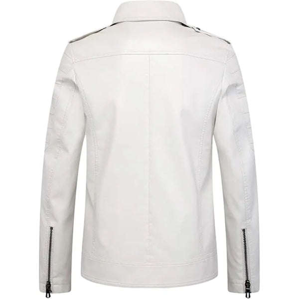 Men's Vintage Asymmetric Zip Lightweight Leather Jacket