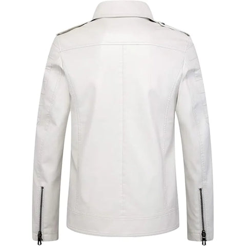 Men's Vintage Asymmetric Zip Lightweight Leather Jacket