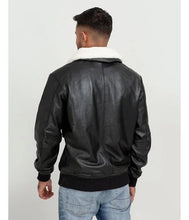 Men’s B3 Bomber Faux Fur Aviator Real Leather Black Jacket