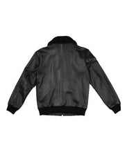 Black G-1 Flight Leather Bomber Jacket Mens