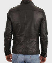 Men's Four Pocket Black Leather Jacket