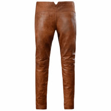 Men's Distressed Brown Leather Pant