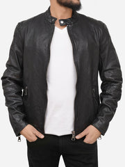 Roman Sheepskin Leather Biker Jacket