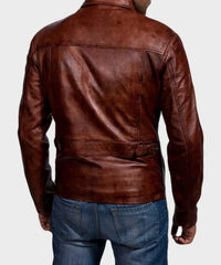 Mens Brown Distressed Leather Jacket