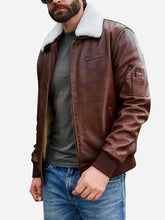 Martin Brown Leather Jacket With Fur Collar