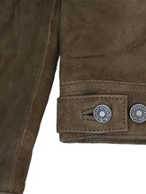 Corey Olive Green Suede Trucker Jacket