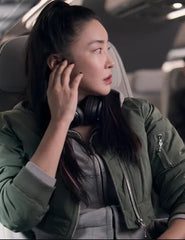 Yun Jee Kim Lift Movie Mi-Sun Green Bomber Jacket