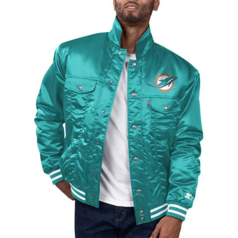 Miami Dolphins Silver Tab Aqua Trucker Jacket