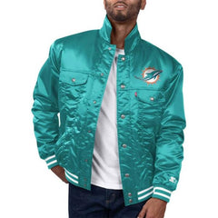 Miami Dolphins Silver Tab Aqua Trucker Jacket