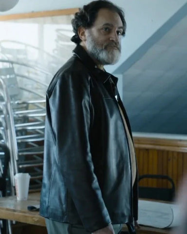 Michael Stuhlbarg The Instigators 2024 Black Leather Jacket