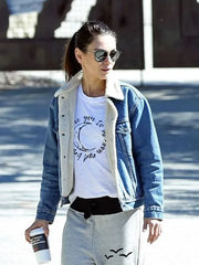 Mila Kunis Shearling Denim Jacket