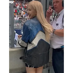 2025 Mimai GP ROSÉ Blue Leather Racer Jacket