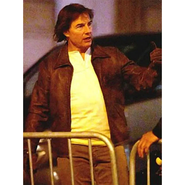 Tom Cruise Mission Impossible The Final Reckoning Brown Leather Jacket
