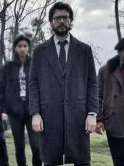 The Profesor Money Heist Gray Wool Coat