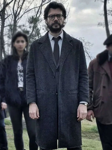 The Profesor Money Heist Gray Wool Coat