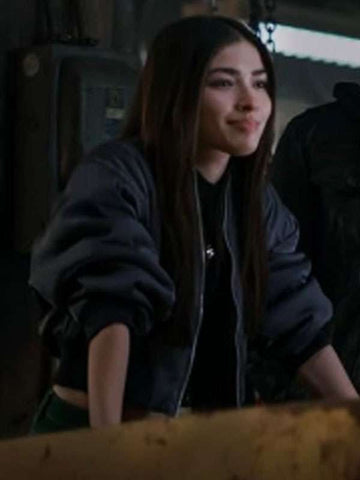 Motorheads Caitlyn Torres Grey Bomber Jacket