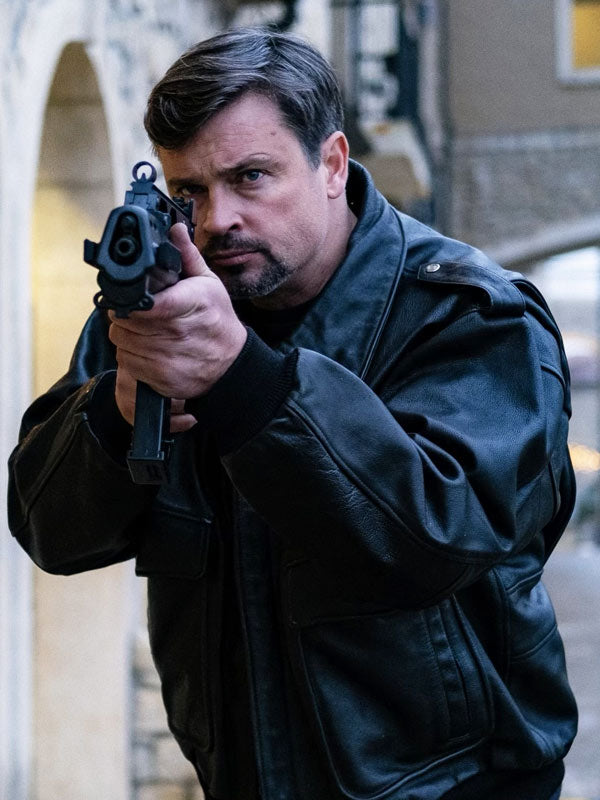 Mafia Wars 2024 Tom Welling Black Leather Jacket