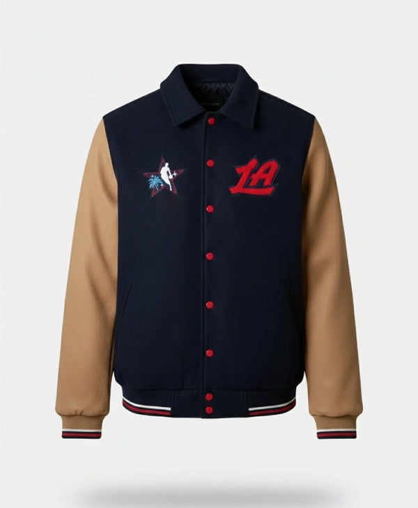 LA All-Star Game Blue and Tan Varsity Jacket