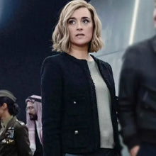NCIS Tony and Ziva Cote de Pablo Black Tweed Jacket