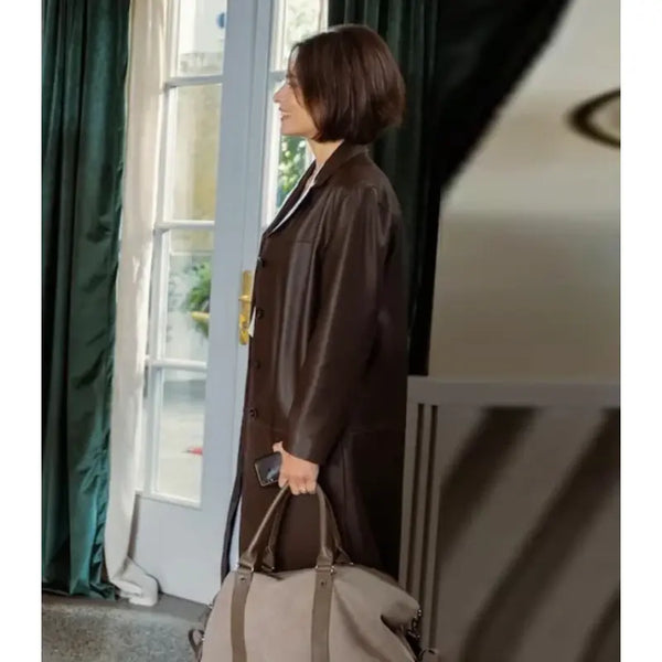 NCIS Tony and Ziva S01 Sophie Mousel Brown Leather Coat