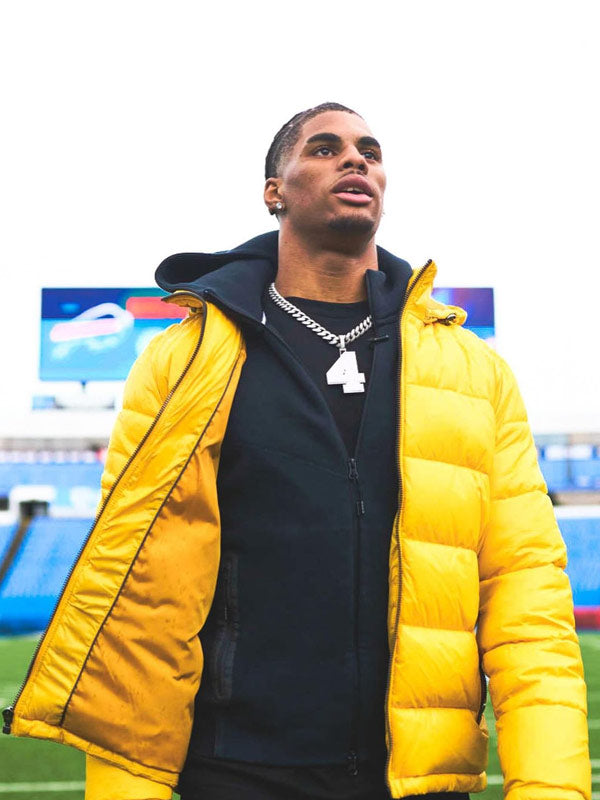 Keon Coleman Yellow Hooded Jacket