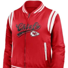 Taylor Swift Super Bowl LVIII Red Varsity Jacket