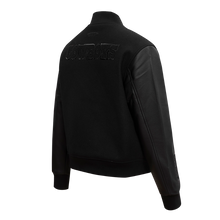 Dallas Cowboy Triple Black Wool & Leather Varsity Jacket