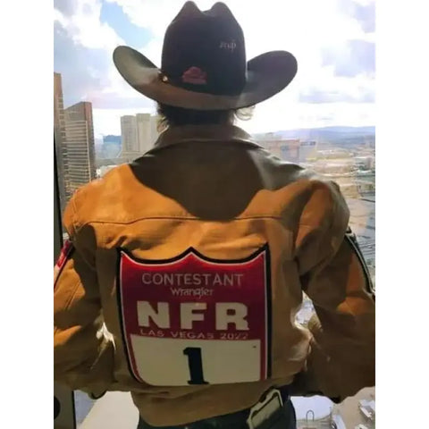 Logan Hay NFR Las Vegas Brown Leather Jacket