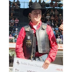 NFR Las Vegas Logan Hay Black Leather Vest