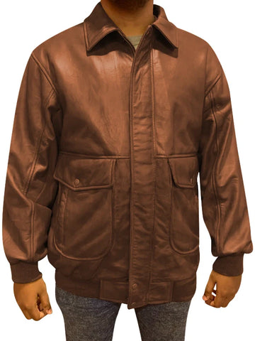 Nadia Turner Brown Leather Bomber Jacket