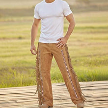 Handmade Suede Fringe Beaded Pants